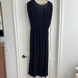 Cos Elegant Navy Flowy Maxi Dress